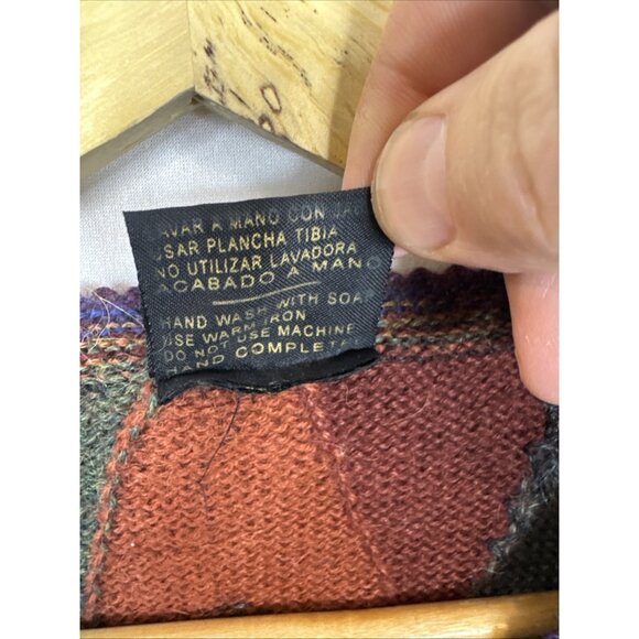 Artesanías Inca 100% Baby Alpaca Geometric Cardigan Sweater Women’s M Peru - Picture 5 of 6